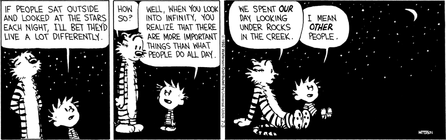 Calvin and Hobbes and the stars